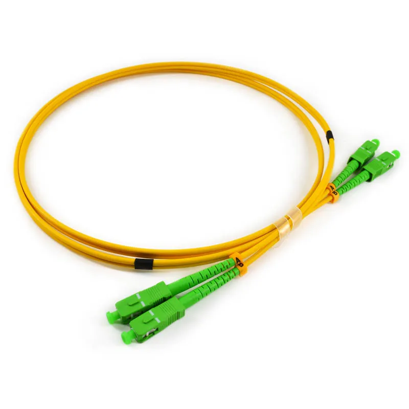10 pcs/box,Skylynn Fiber optic patch cord SC/APC -SC/APC Single mode G652D duplex 3.0 Yellow LSZH Jacket 1M 2M 3M 5M 10M