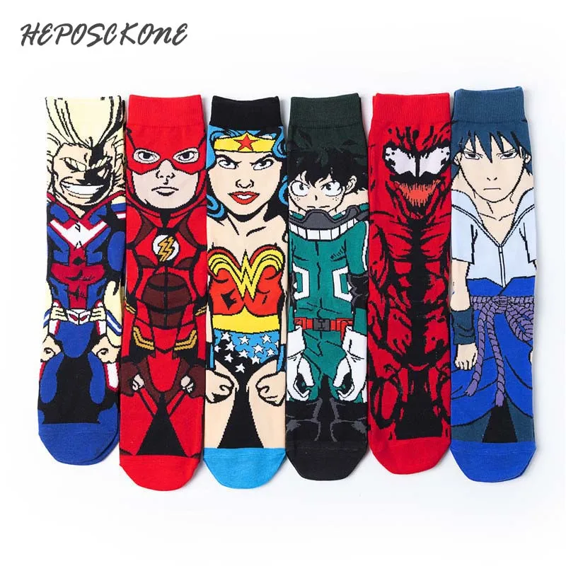 

[HEPOSCKONE]Hip Hop Calcetines Hombre Sox Animated Cartoon Socks For Men's Gifts Japanese Colorful Creative Streetwear Sokken