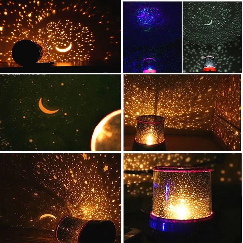 LED Night Star Moon Lamp Light Projector Children Kid Baby Romantic Colorful Decor Battery Projection | Лампы и освещение