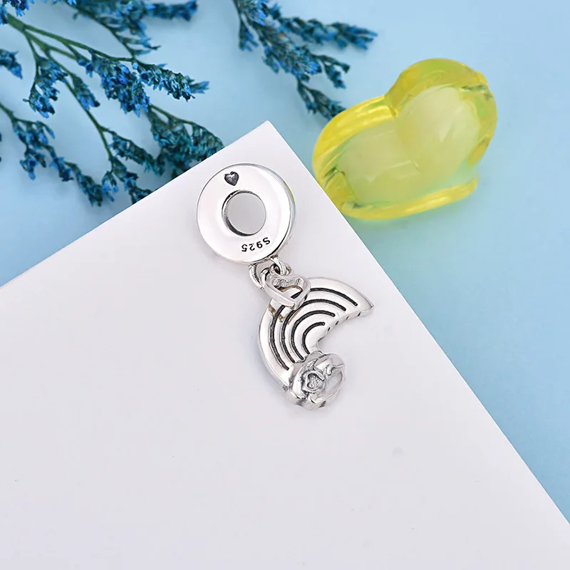 

Pandach 100% S925 Sterling Silver Rainbow Charm Bead Fit Original Design Bracelets For Women Jewelry Accessories C029