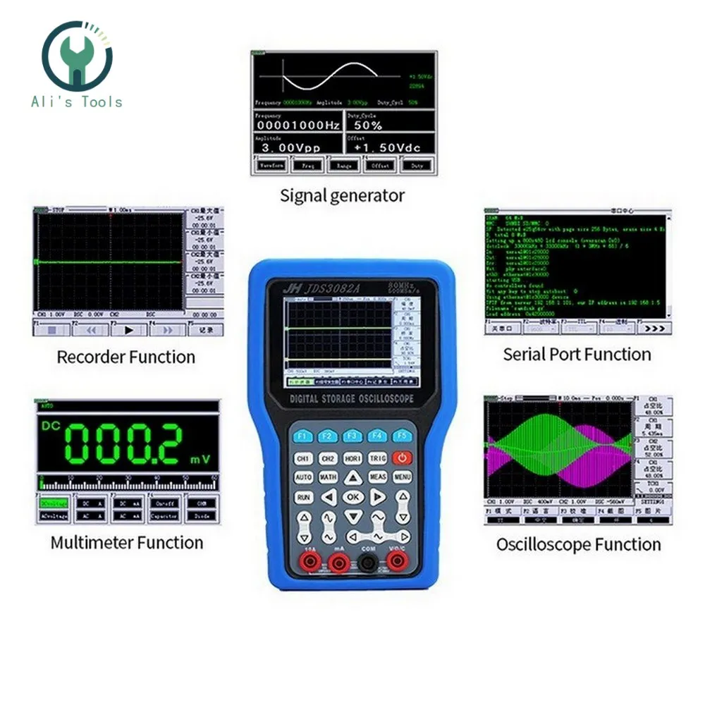 Портативный осциллограф JDS3072E JDS3082A JDS3051A цифровой прибор Jinhan для хранения данных 50