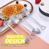 1pcs coffee spoon cutlery set stainless steel retro iron shovel ice cream spoon scoop creative spoon tea spoon fashion tableware