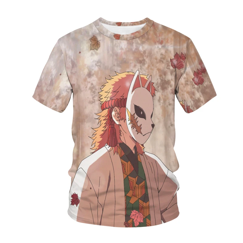 

Men Women Summer Clothing 3D Japanese Anime T-shirt Children's Round Neck Graphic Harajuku Tops Demon Slayer Character T-shirt