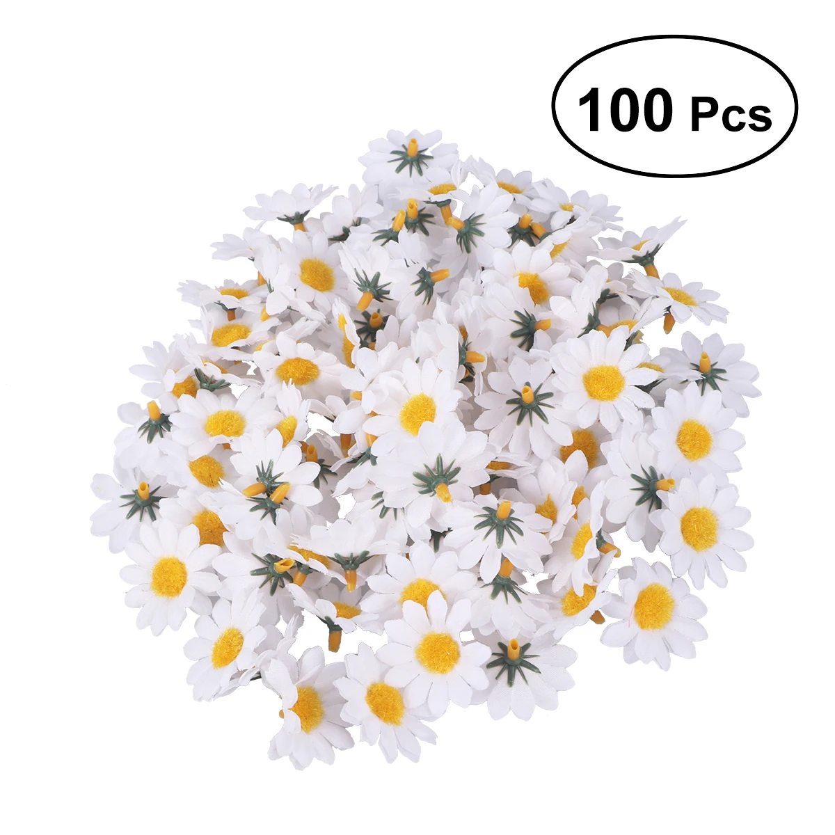 

100pcs/Set Artificial Gerbera Daisy Flowers Heads For DIY Party Wedding Decoration Fake Flower Home Accessories (White)