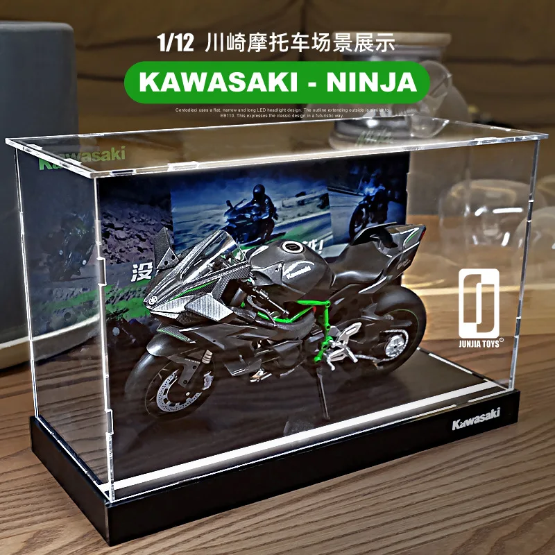 

Модель мотоцикла Kawasaki 1:12, модель для парковки, гаража, акриловая коробка, имитация локомотивной коллекции, игрушки для мотоциклов, детские