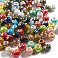 7mm 6mm ceramic beads round at random color plating loose spacer beads diy making bracelets necklace jewelry findings100pcs
