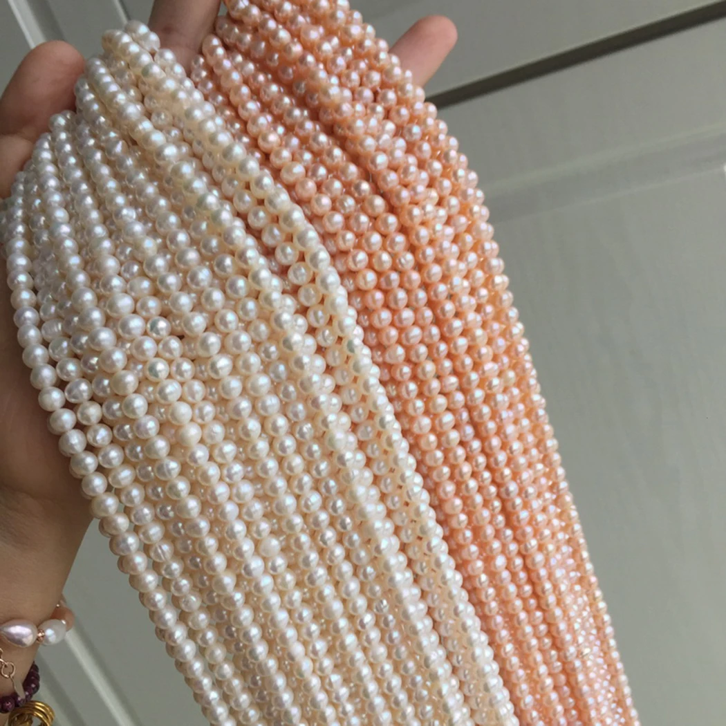 Натуральный пресноводный жемчуг 5-5 5 мм Круглый драгоценный камень бусины для