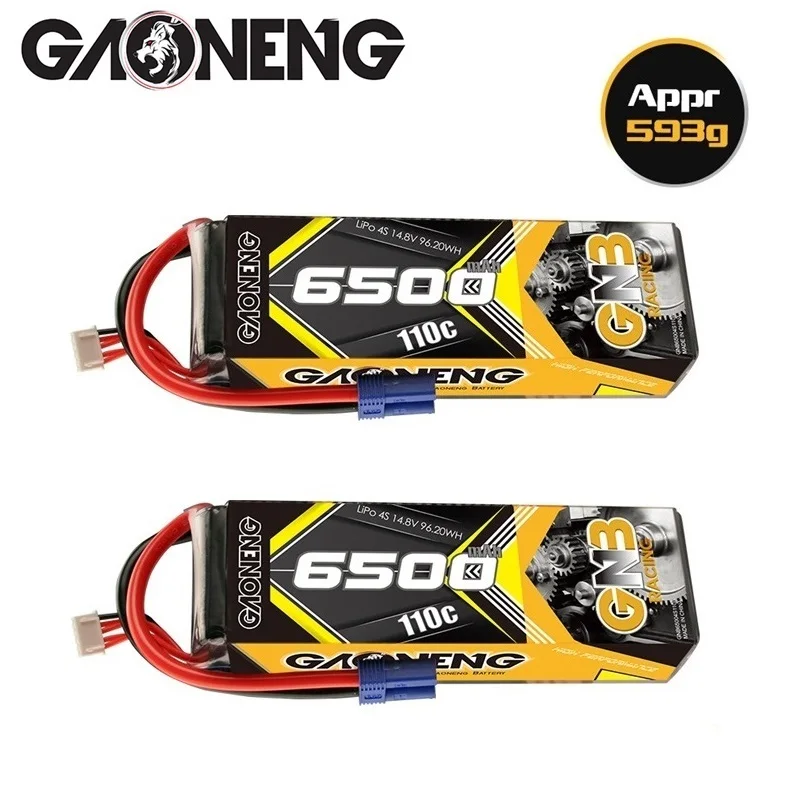 

1-2PCS GAONENG GNB 14.8V 6500mAh 110C Rechargeable battery For RC Car Racing Spare Parts With Shell Upgrade LiHV 4S Battery