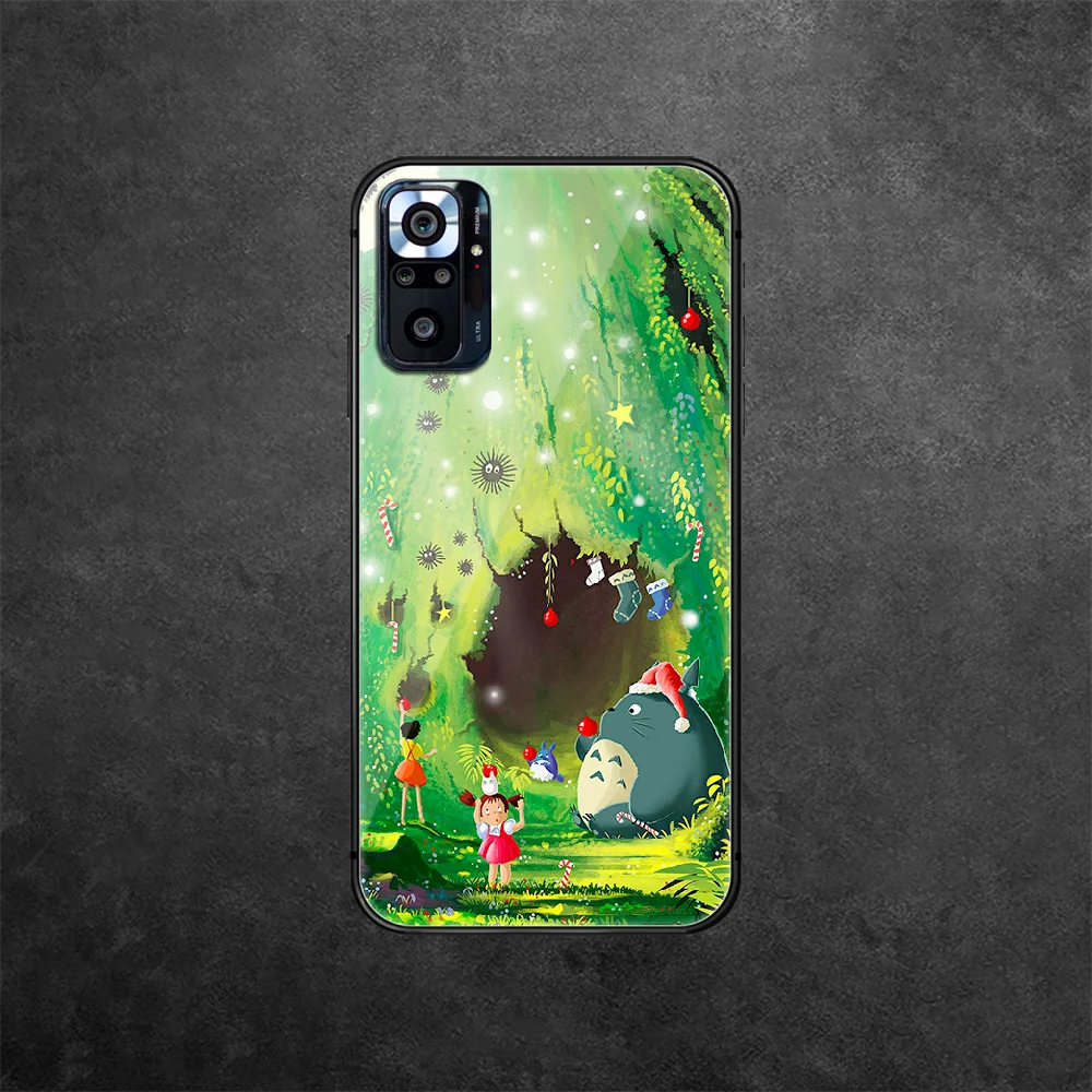 

Totoro Anime Tempered Glass Phone Case Cover For Xiaomi Redmi Note 7 8 9 10 A C T S Pro K 30 40 Hoesjes Painting