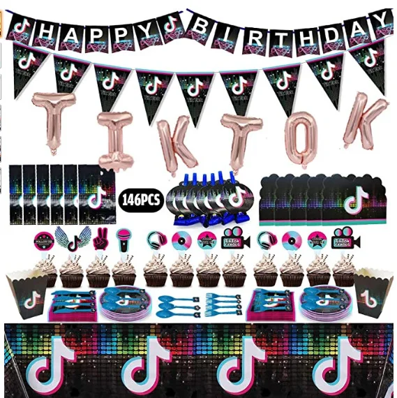 

Music Birthday Party Supplies and Decorations Includes Birthday Banner,Balloons,Paper Dinner Plates,Cups,Napkins,Tablecloth
