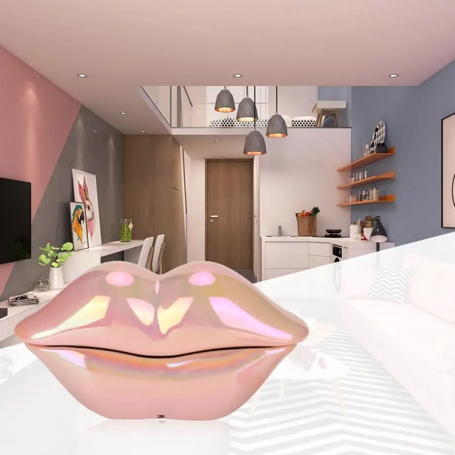 WX-3016 Mouth's Lips Shape Telephone Home Office Desktop Telephone Landline Colorful Pink/Electroplated Purple(optional