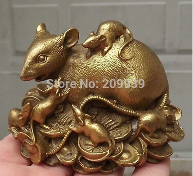 Бесплатная доставка китайская медная статуэтка крысиная мышь 3 L |