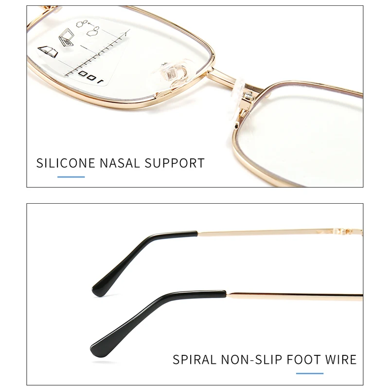 Металлические прогрессивные многофокальные очки для чтения VCKA бифокальные