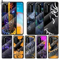 black panther marvel avengers super hero for huawei p smart 2021 z p40 p30 p20 p10 lite pro plus 5g tempered glass phone case