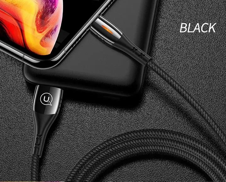 USAMS кабель для iPhone, смарт-кабель с автоматическим выключением питания, светильник для iPhone 5S 6 7 8 X XS 6s se, кабели для быстрой зарядки iPad