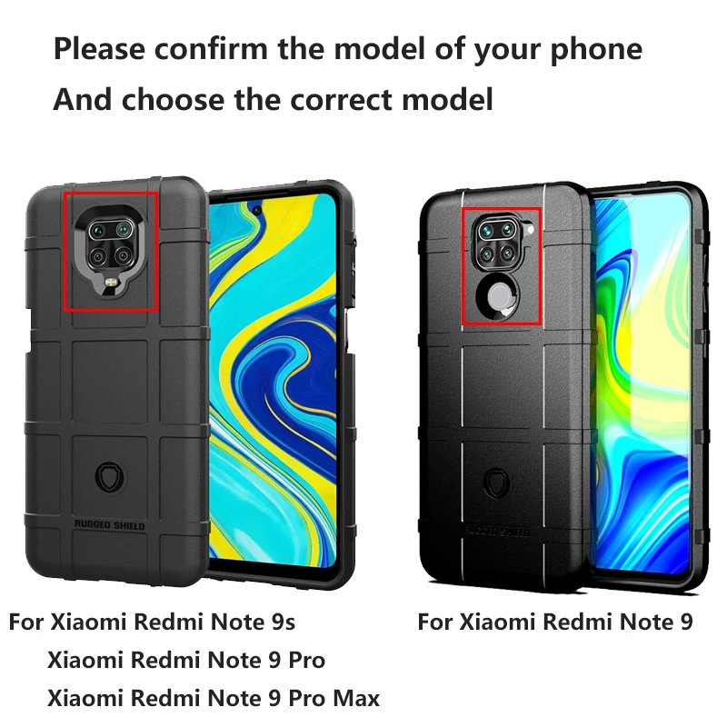 

Cases For Redmi Note 8T 9S 9 8 Pro Max 9C 9A 8A Black Armor Protection Blue Rugged Shield Gray Heavy Silicone Green Shell Cover
