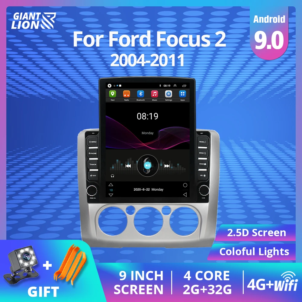 Автомагнитола 2DIN 9 дюймов Android 0 для Ford Focus EXI MT 2 3 Mk2 2004 2005 2006 2007 2008 2009 GPS мультимедиа