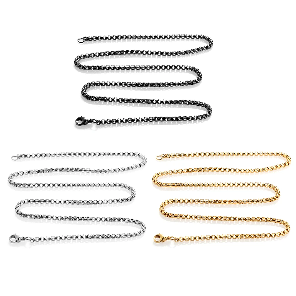 Простое модное ожерелье-цепочка в коробке мужское для мужчин ювелирные изделия