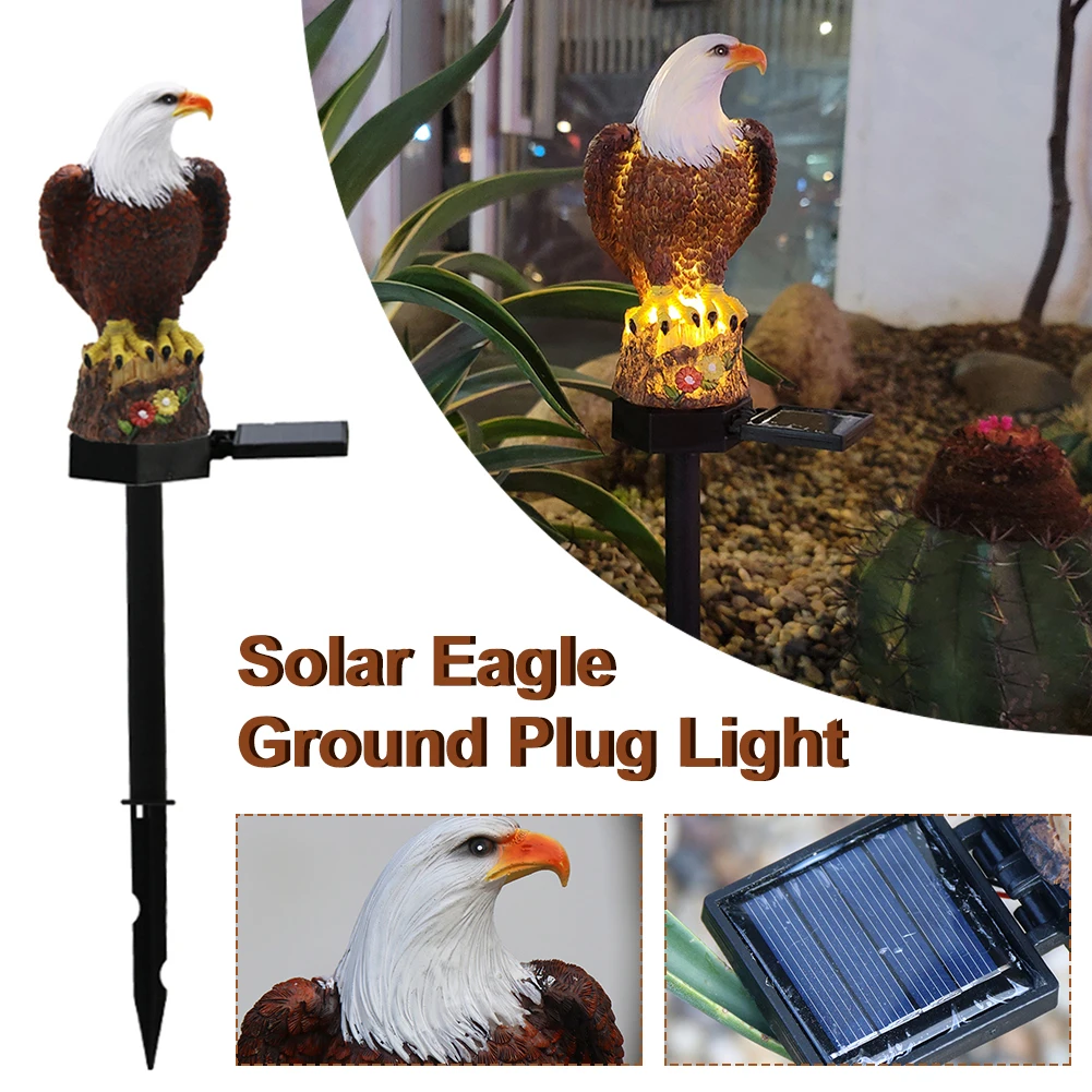 

1PC Eagle Figurine Garden Solar Stake Light Solar Eagle Lights Outdoor Decorative Bright Light Eagle with Stake Solar Powered