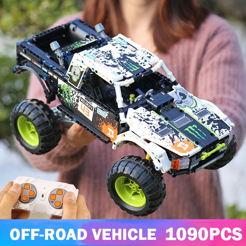 RC Technic MOC 3320 Monsters Energy Recoil Baja кирпичи для тележки волшебный коготь 4X4 внедорожник
