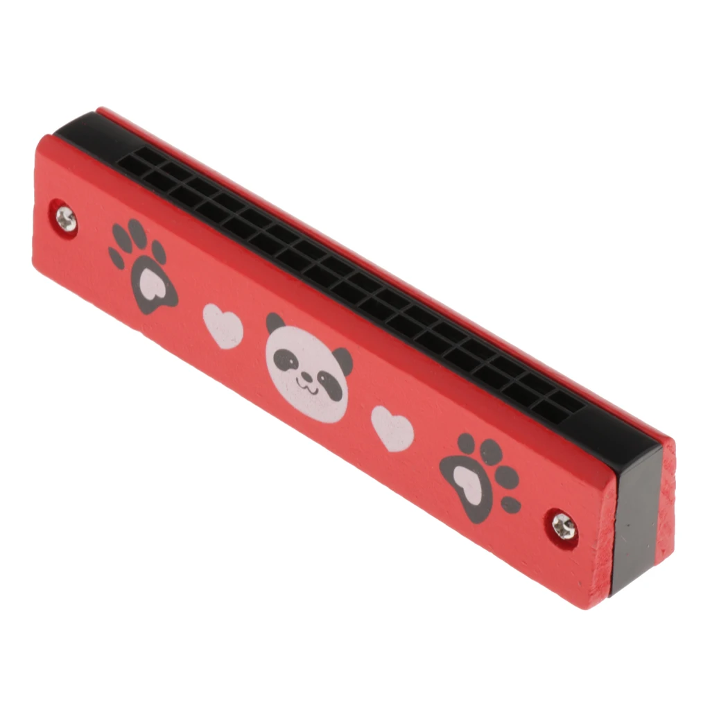 Детские деревянные раскрашенные гармошки двухрядные мини-игрушки в виде панды с