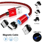 Магнитный USB-кабель для быстрой зарядки Huawei Y3 Y5 Y6 Y7 2017 Honor 6A 6C 7A 7C 7S 7X, Шнур для iPhone XS MAX XR 7 8 Plus