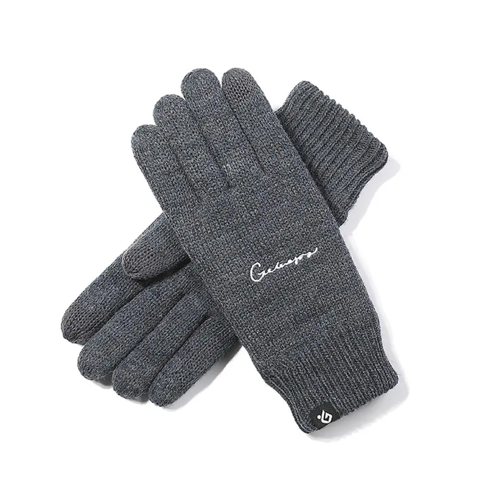 Теплые зимние трикотажные перчатки мужские для путешествий двойные