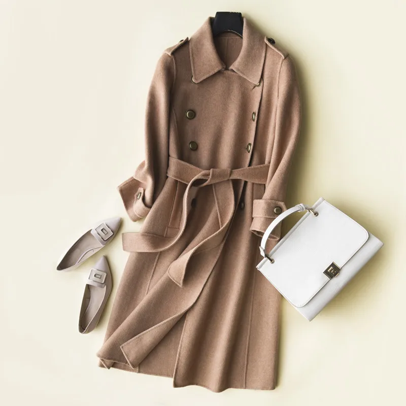 

Fashion 100% Coat Female Autumn Long Wool Jackets Women Trench Woman Coats Winter 2020 abrigo mujer XK1822