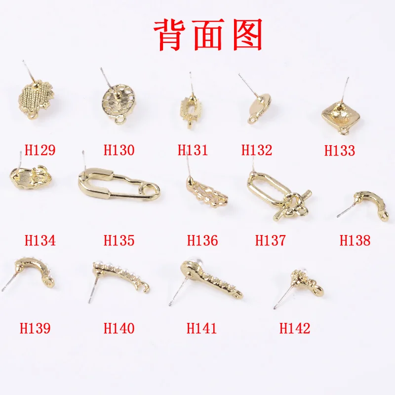 30pcs alloy fashion temperament inlaid crystal pearl hand made Earrings materials DIY jewelry making accessories wholesale