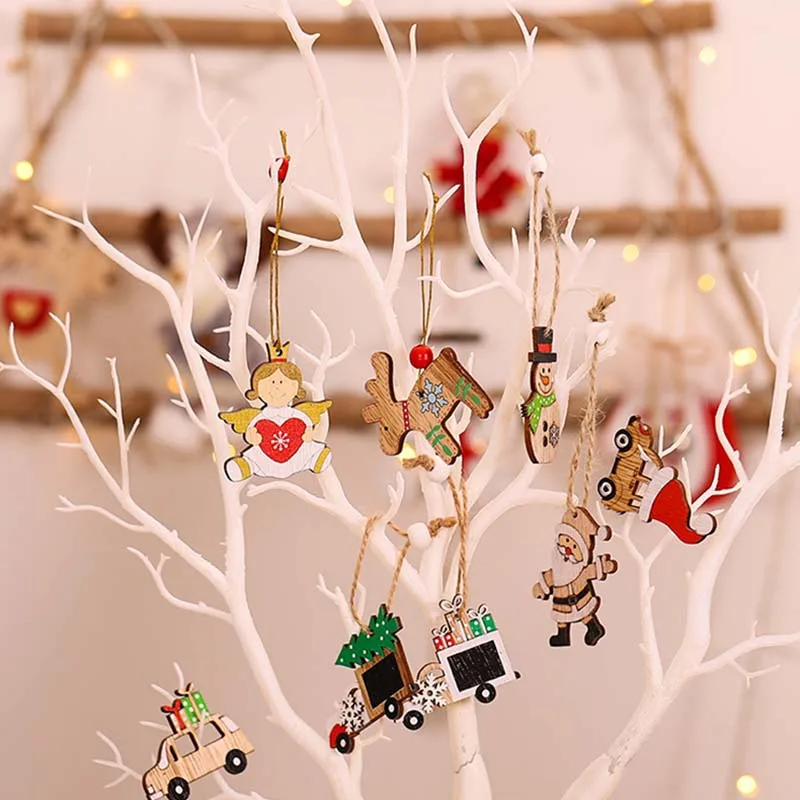 2020 новые рождественские деревянные украшения висячие кулон расписанный ангел