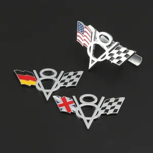 1 шт. 3D металлический V8 США (Германия) с рисунком Флаг Великобритании Логотип мото эмблемы автомобиля Тюнинг автомобильный комплект стикеров для всех автомобилей автомобиля и наклейки на автомобиль