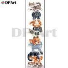 Даймонд живопись камни в форме ромбаКруглое сверло с мультяшным котом 5D Бриллиантовая украшающая картина крестом мозаика картина стены искусства M1934