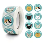 Наклейки с милыми мультяшными животными, 1 дюйм, 500 шт.