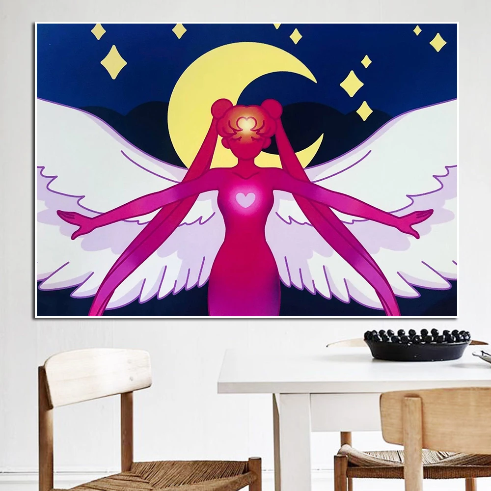 Абстрактная аниме постер Сейлор Мун печать сексуальная девушка комикс Ангел