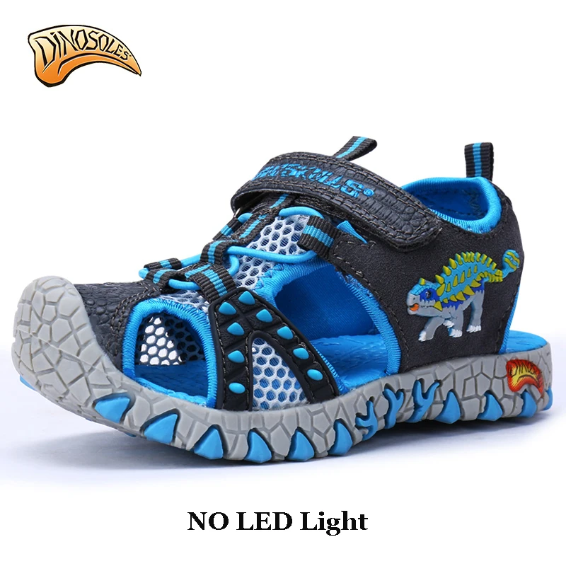 

Dinoskulls no led Kids Children Beach Boys Shoes Sandals Summer 2018 Toddler Sandals Leather Shoes Dinosaur Summer Shoes 27-34