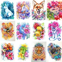 gatyztory colorful animal picture by numbers 60x75 framed on canvas diy painting by number handpainted home decor wall artwork