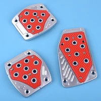 citall 3pcs red non slip chrome auto brake clutch accelerator gas flue foot pedals pad covers