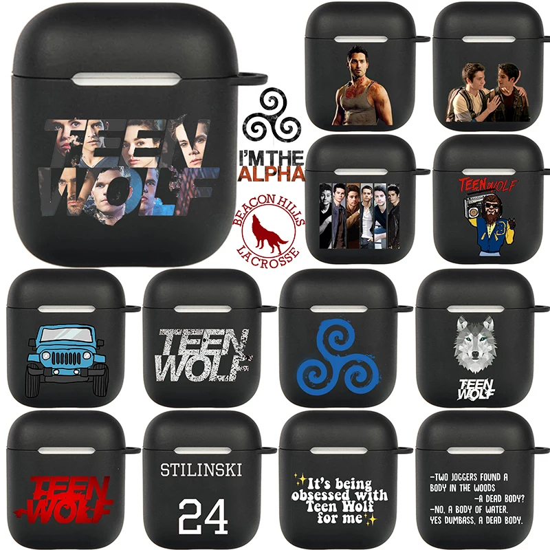

Teen Wolf Earphone Case for Airpods 2 1 Soft Black Wirless Bluetooth Headphone Cover Tv Show Air Pod Case