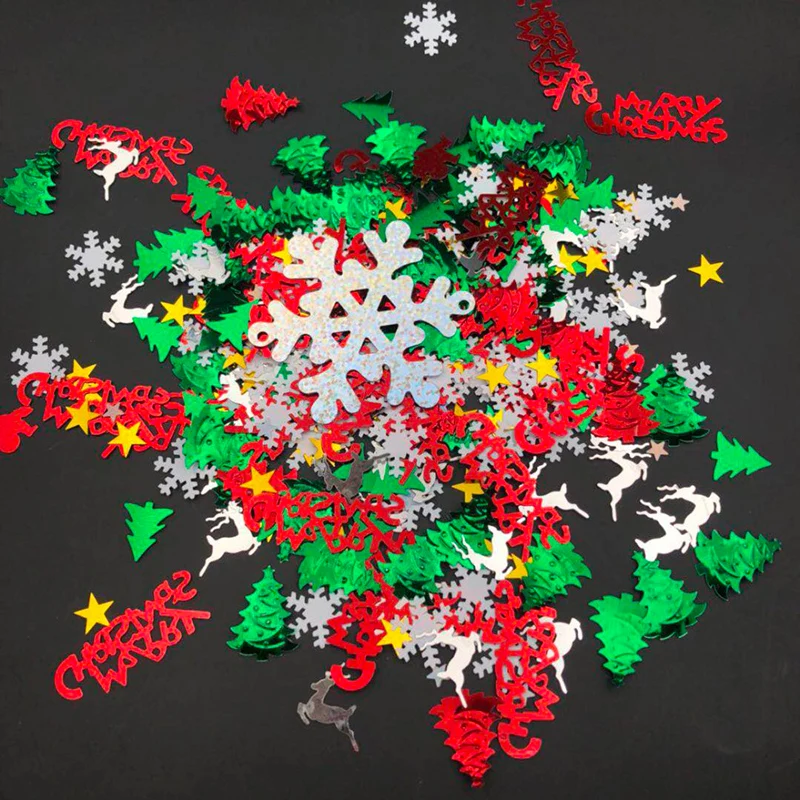 Christmas Party Decoration Sequins Santa Snowflake Deer Shape | Дом и сад