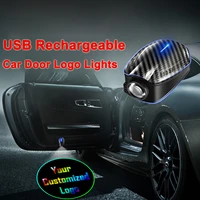 2x your customized logo car door led light usb rechargeable wireless courtesy welcome laser projector shadow ghost lamp
