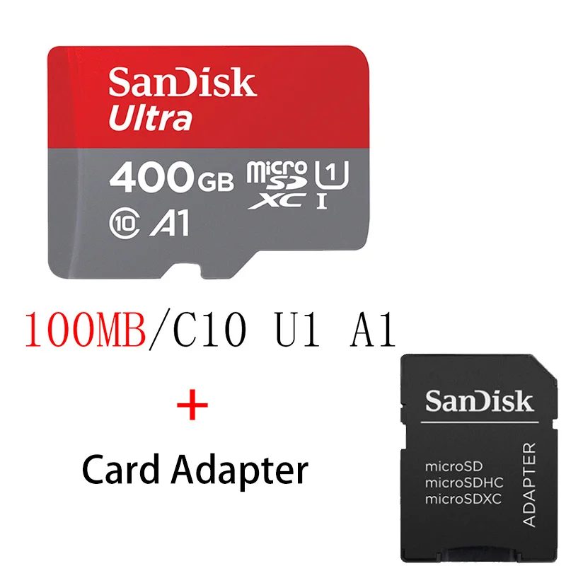 SQUNC-400G-KT2 Sandisk Ultra Micro SD 128 ГБ 32 ГБ 64 Гб 256 Гб 16 Гб 400 Гб Micro SD карта SD/TF флэш-карты памяти 32 64 128 Гб microSD для телефона - Емкость: SQUNC-400G-KT2