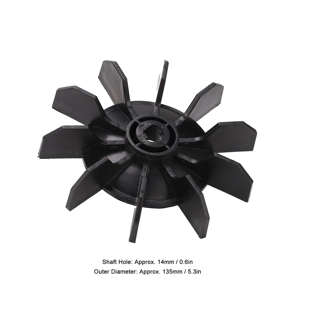 Aspa pequeña del ventilador del compresor de aire motor directo Aspa del ventilador de 135 mm de diámetro exterior Eje de 14 mm para el motor del ventilador del compresor de aire