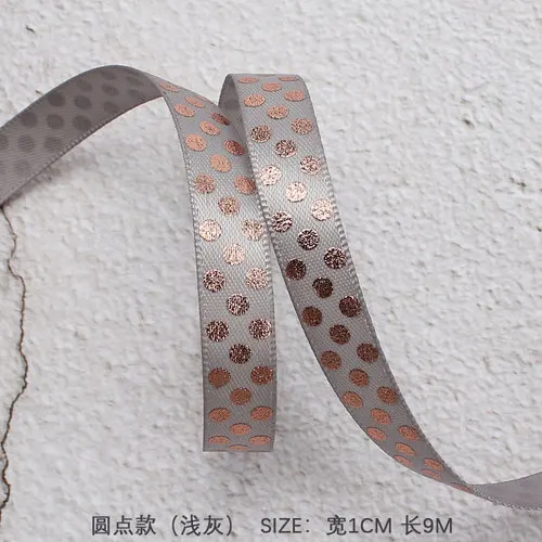 1cm light gray Белая лента для горячего тиснения из серебряной фольги с принтом в виде корсажной ленты, подарочная упаковка, свадебные аксессуары, ручная работа, галстук, цветочный галстук, материал - Цвет: 1cm light gray