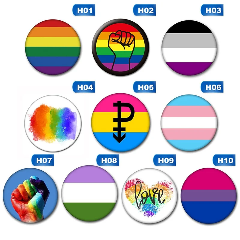 ЛГБТ Прайд Радужный металлический значок с флагом для рюкзаков иконы геев