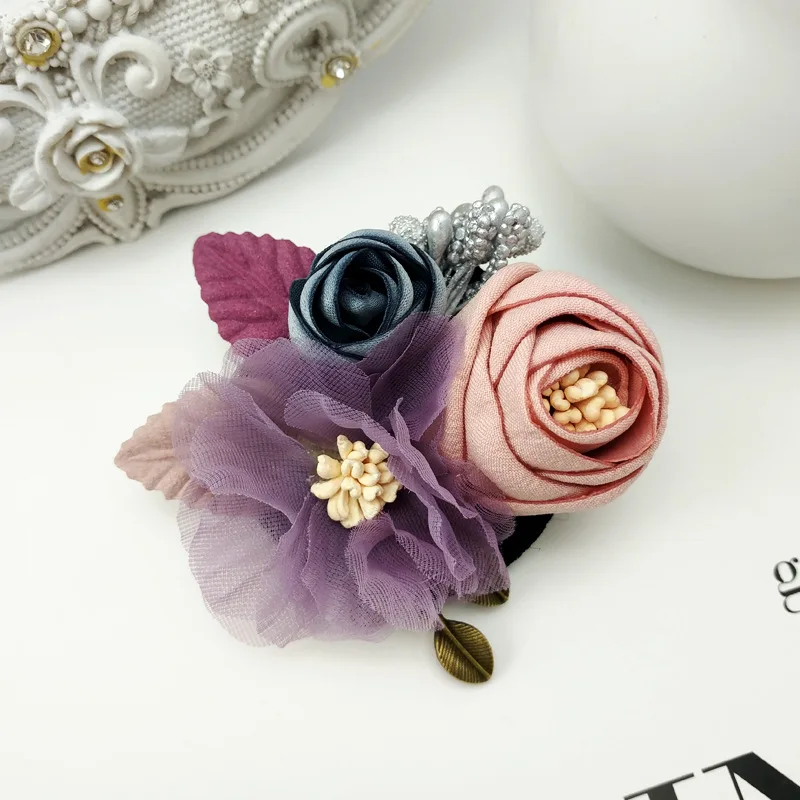 Handmage ткань брошь в форме цветка и модная бутоньерка простой штырь отворотом