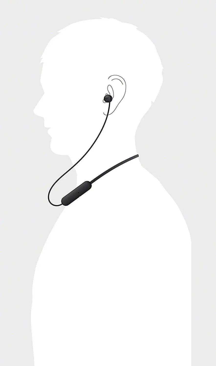SONY original Wi-C200 Wireless in-Ear Headphones,Black/ White(WIC200/W