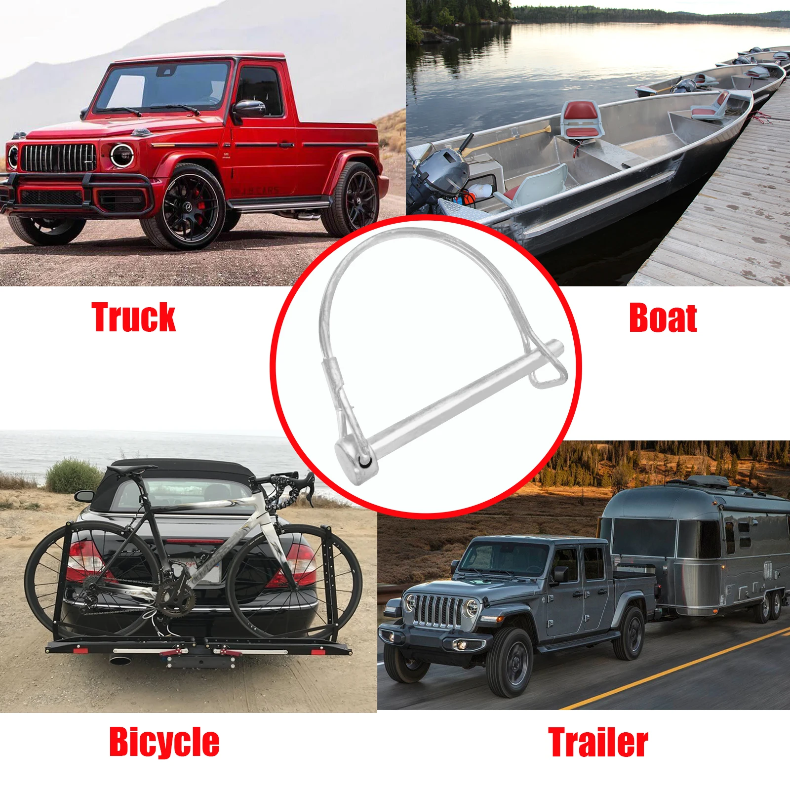 Пружинный штифт для прицепа 1/4 дюйма 6 мм диаметр x 50 70 мм|Сцепные устройства