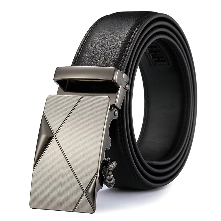 PU Leather Mens Belts Automatic Buckle Fashion Belts For Men Business Popular Male Brand Black Belts Luxury