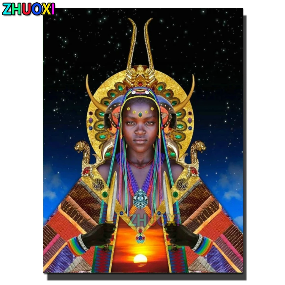 

DIY Diamond Painting cross stitch African woman Diamond embroidery rhinestones mosaic Diamond Full Square/Round Drill