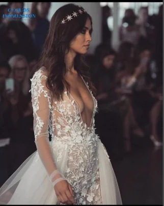 100% Real Photos Luxury Wedding Dresses Court Train Flowers Mermaid Cap full Sleeve Wedding Dress 2019 Vestido XF16040-CT